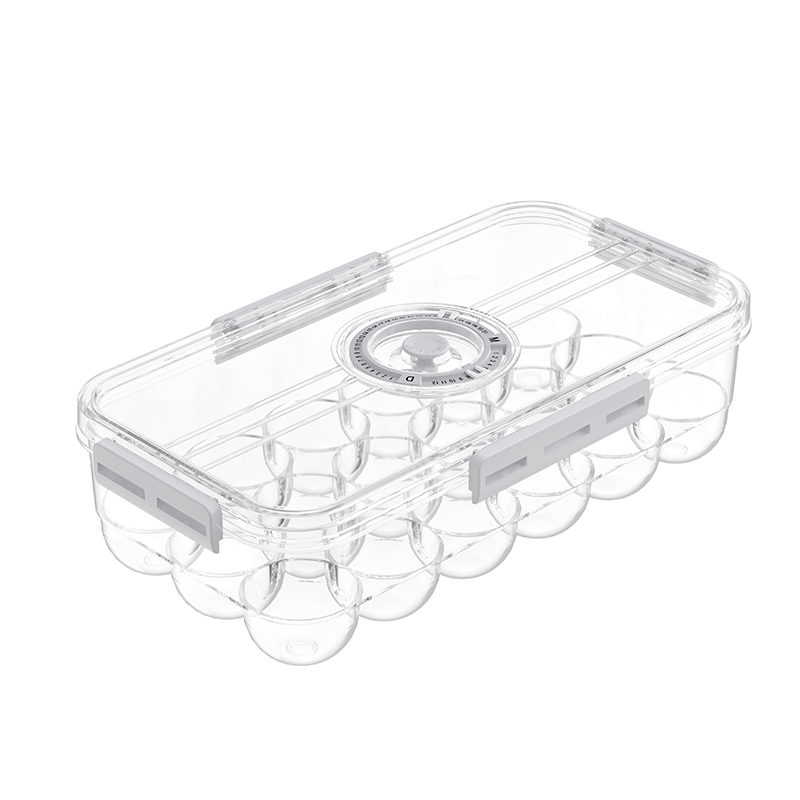 Coșul de depozitare a ouălor cu 18 conturi cu capac de tracker de timp 